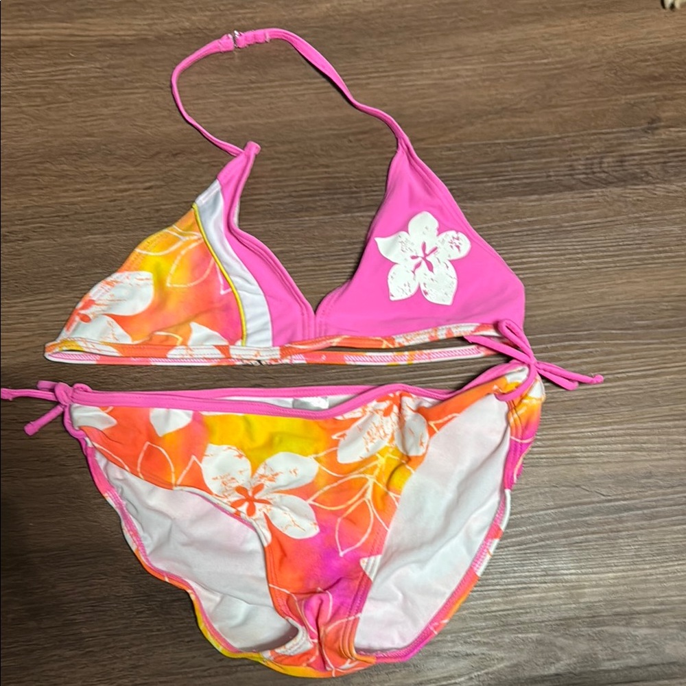 Vibrant Pink and Orange Kids Swim Set